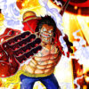 Luffy Red Roc Punch One Piece Poster