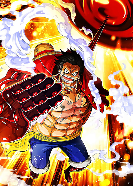 Luffy Red Roc Punch One Piece Poster