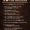 10 Fucking Rules For Success Poster