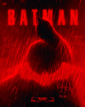 Batman Red Mist Rain Poster