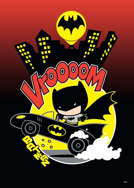 Chibi Batman Bat Mobile Vrooom Poster