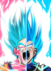 Dragon Ball Goku X Vegeta Super Saiyan Blue Poster