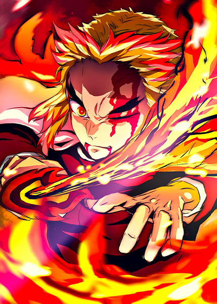 Flame Hashira Shinjuro Rengoku Demon Slayer Poster