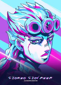 Giorno Giovanna Jojo's Bizarre Adventure Retro Poster