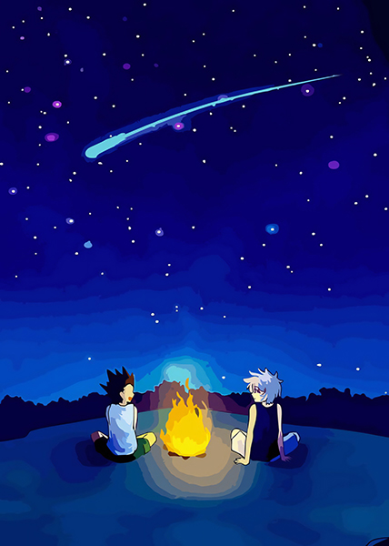 Gon And Killua Bon Fire Hunter X Hunter Poster