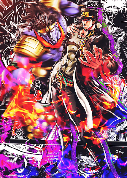 Jotaro With Star Platinum Jojo's Bizarre Adventure Poster