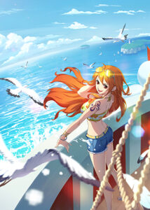 Nami And Thousand Sunny One Piece Poster