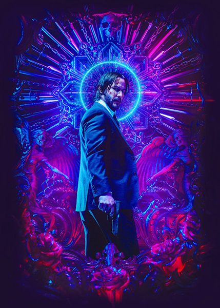 Neon John Wick Art Poster