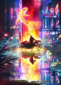 Neon Reflection Cyberpunk 2077 Video Game Poster