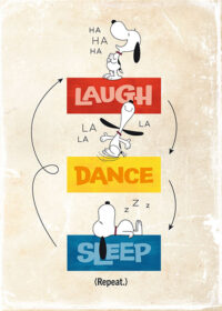 Peanuts Snoopy Laugh Dance Sleep Poster