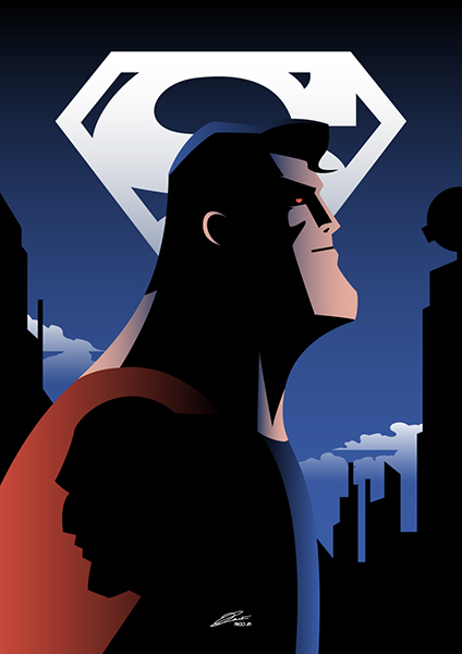 Superman Man Of Steel Comic Art Poster