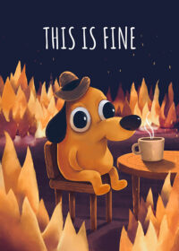 This is Fine Funny relaxed Dog house on fire Poster