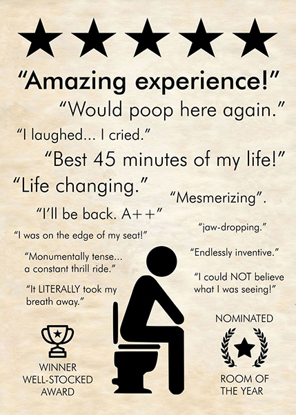 5 Star Bathroom Shit Experience Poster