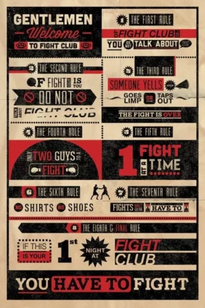 Fight Club Rules Infographic Poster