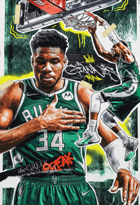 Giannis Antetokounmpo Basketball Player Poster