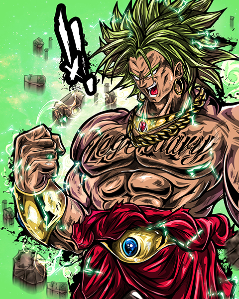 God Broly Dragon Ball Comic Poster