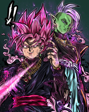 Goku Black And Zamasu Dragon Ball Comic Poster