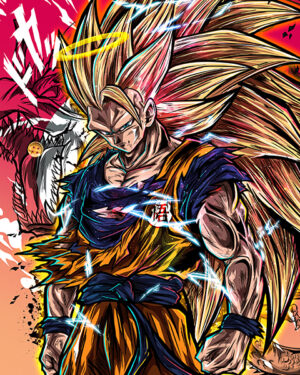 Goku Super Saiyan 3 Dragon Ball Comic Poster