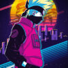 Kakashi Cyber Neon Naruto Shippuden Poster