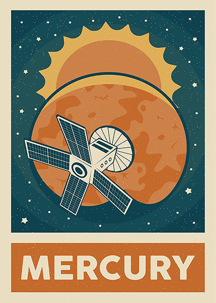 Planet Mercury Solar System Poster