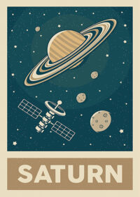 Planet Saturn Solar System Poster