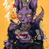 Ramen Freak God Beerus Dragon Ball Comic Poster