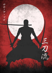 Roronoa Zoro One Piece Silhouette Anime Poster