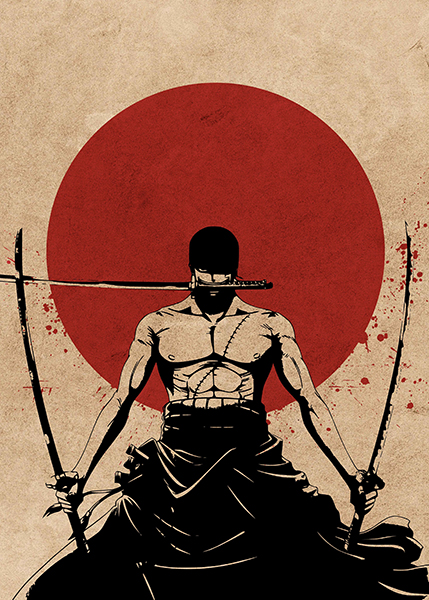 Roronoa Zoro One Piece Vintage Poster