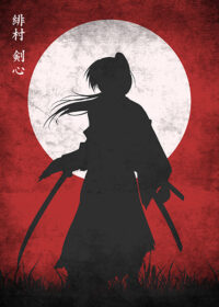 Rurouni Kenshin Silhouette Anime Poster