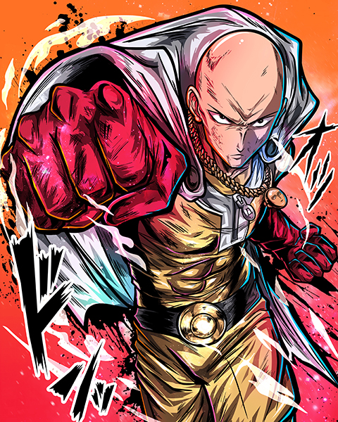 Saitama One Punch Man Comic Poster