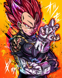 Super Saiyan Rose Vegeta Dragon Ball Comic Poster