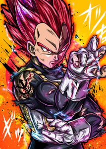 Super Saiyan Rose Vegeta Dragon Ball Comic Poster