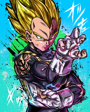 Super Saiyan Vegeta Dragon Ball Comic Poster