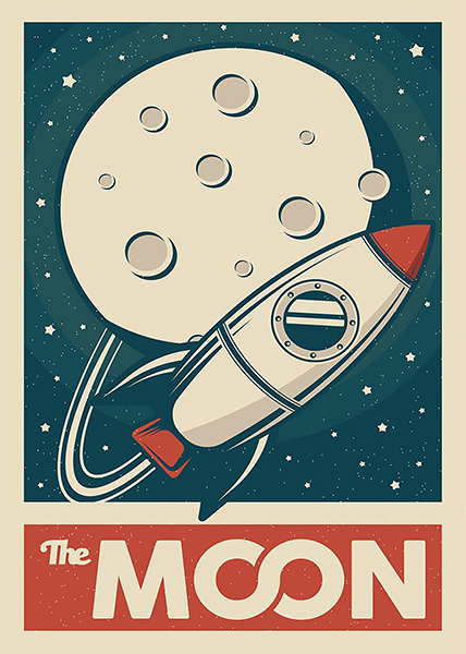 The Moon Solar System Poster