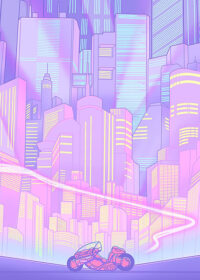 Akira Neo Tokyo City Pop Pastel Poster