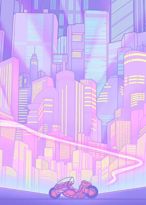 Akira Neo Tokyo City Pop Pastel Poster