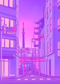 Asakusa Lights City Pop Pastel Poster