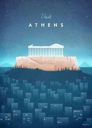 Athens Greece Minimalist Travel Poster