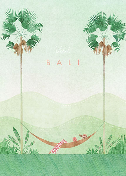 Bali Indonesia Minimalist Travel Poster