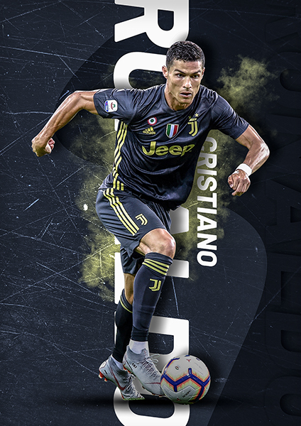 Cristiano Ronaldo Juventus Dark Blue Poster