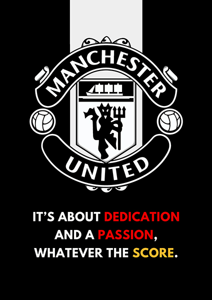 Dedication Passion Score Manchester United Premium Poster