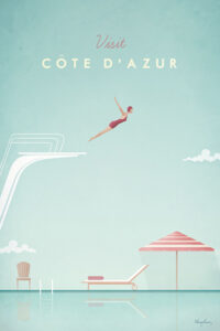 French Riviera Minimalist Travel Poster