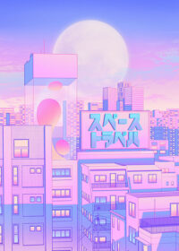 Future City Nostalgia City Pop Pastel Poster