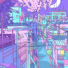 Japan Stairs City Pop Pastel Poster