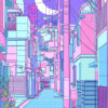 Japan Street City Pop Pastel Poster