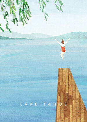 Lake Tahoe Sierra Nevada Minimalist Travel Poster