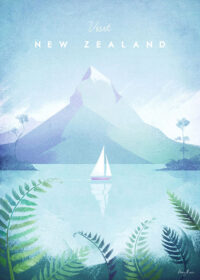 New Zealand Minimalist Travel Poster