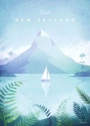 New Zealand Minimalist Travel Poster