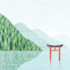 Shrine Japan Minimalist Travel Poster