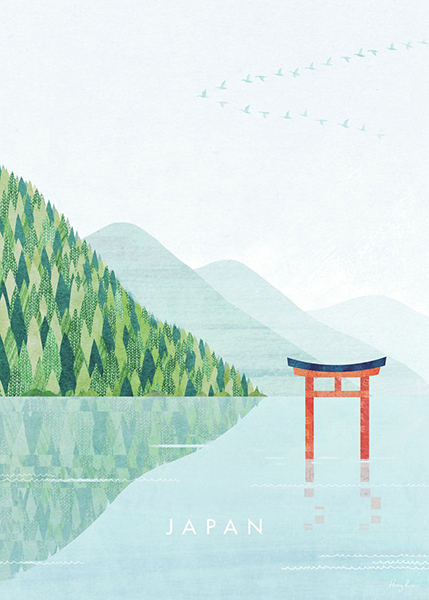 Shrine Japan Minimalist Travel Poster